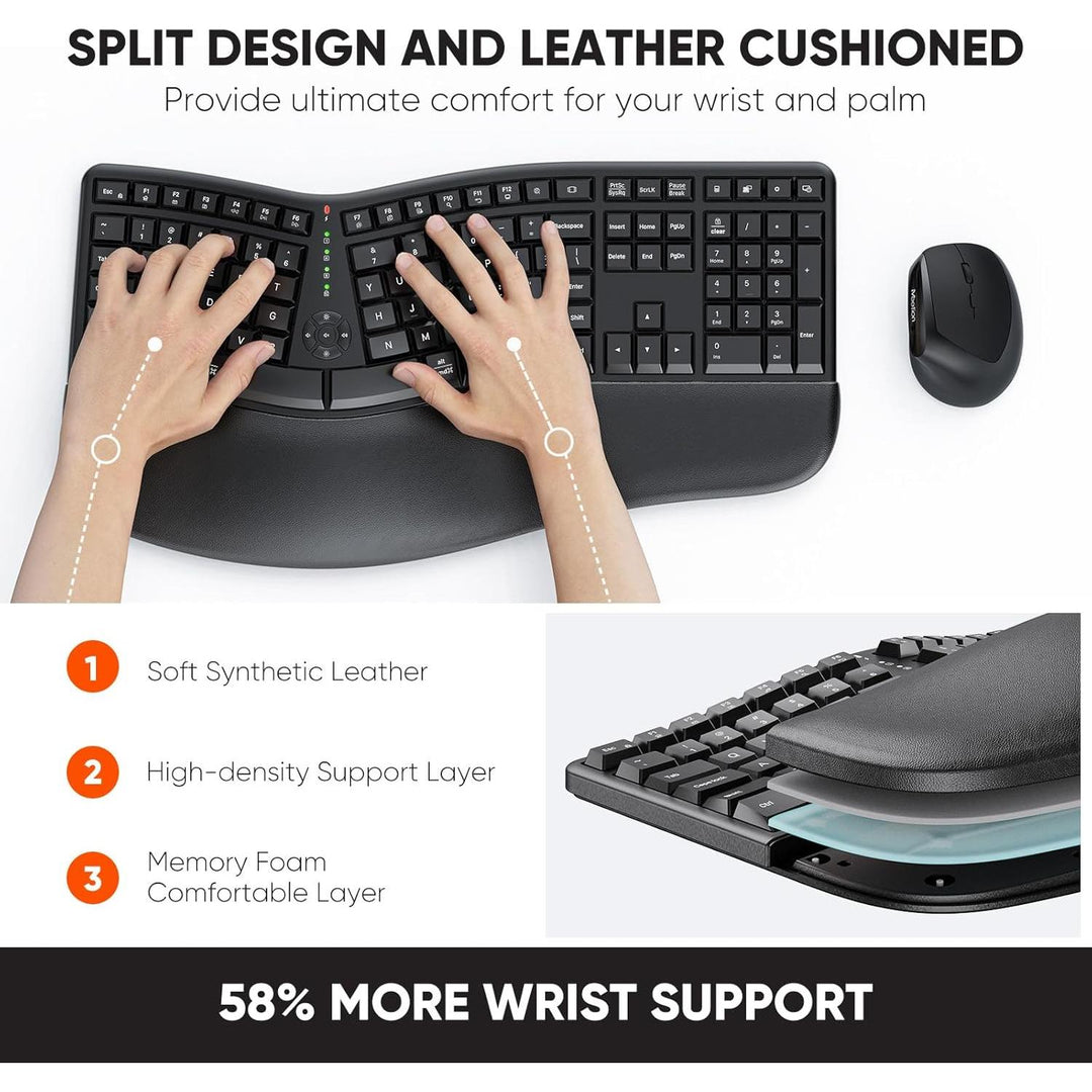 Meetion Ergonomic Wireless Keyboard and Mouse - Just Closeouts Canada Inc.