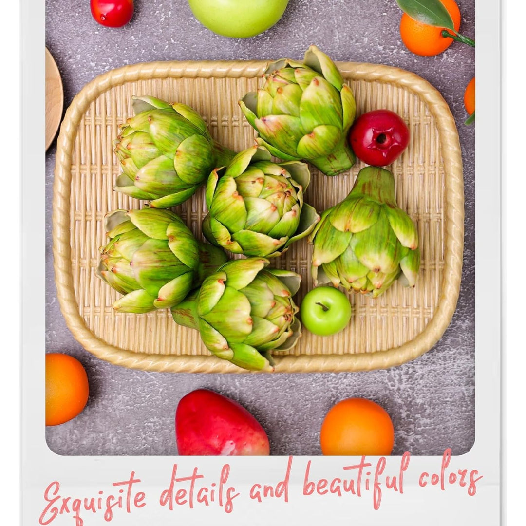 Meiwlong 6Pcs Artificial Fake Artichoke Vegetable Small Green Artichoke Faux Realistic Artichoke Flowers Bouquet Decoration Centerpiece Wedding Home Tabletop Kitchen Decor - Just Closeouts Canada Inc.