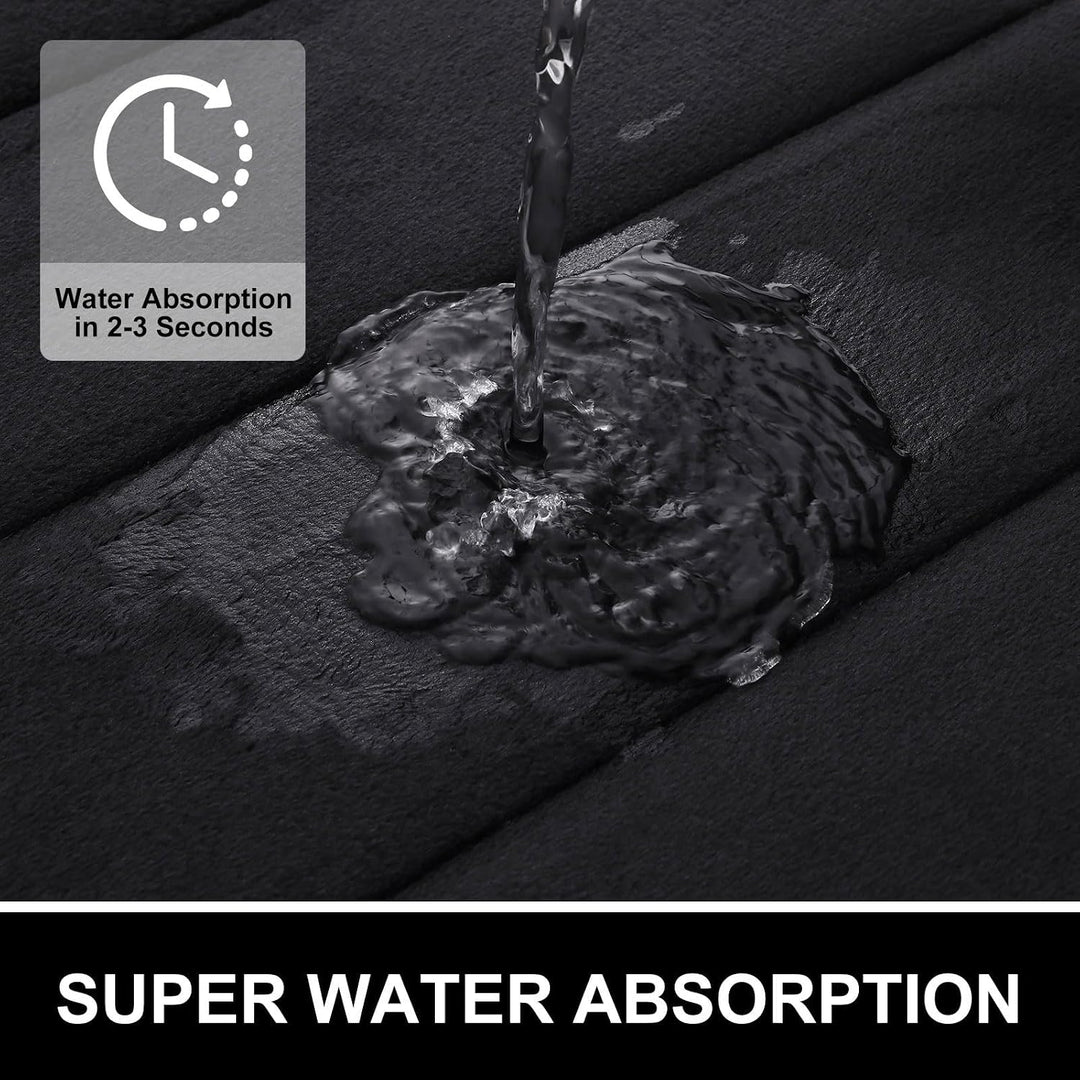 Memory Foam Bath Mat Bathroom Mat 24" x 36" Black - Just Closeouts Canada Inc.