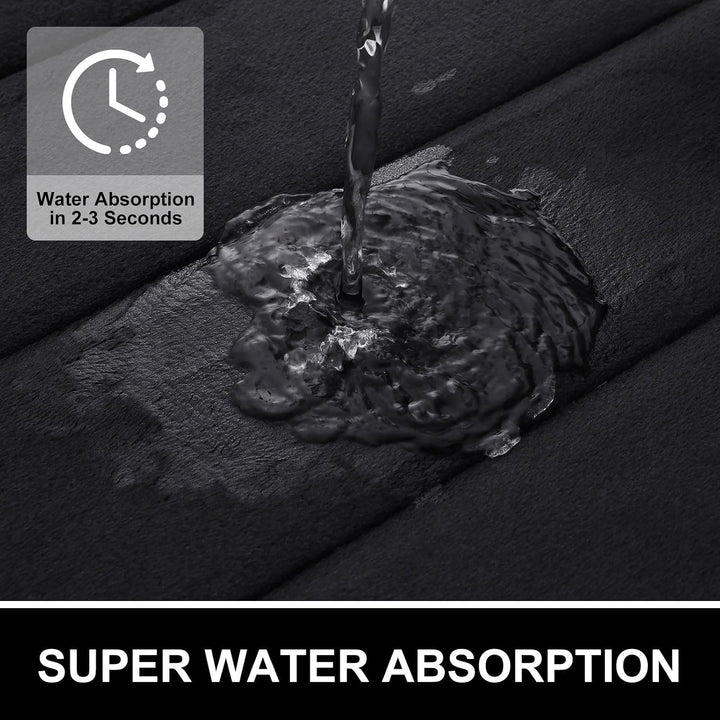 Memory Foam Bath Mat Bathroom Mat 24" x 36" Black - Just Closeouts Canada Inc.