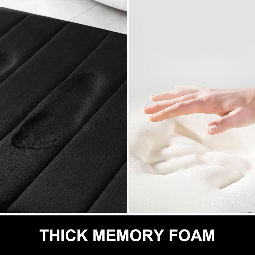Memory Foam Bath Mat Bathroom Mat 24" x 36" Black - Just Closeouts Canada Inc.