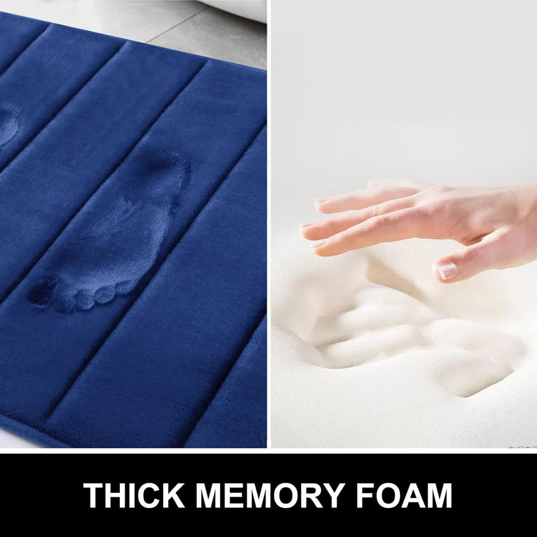 Memory Foam Bath Mat Bathroom Mat 24" x 36" Navy - Just Closeouts Canada Inc.