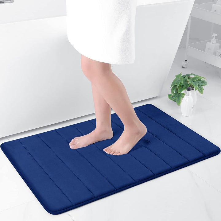 Memory Foam Bath Mat Bathroom Mat 24" x 36" Navy - Just Closeouts Canada Inc.