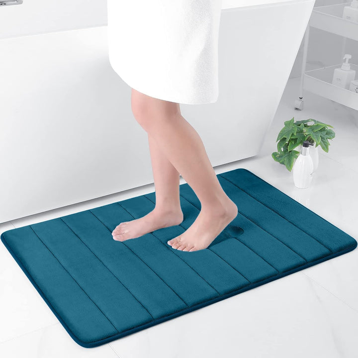 Memory Foam Bath Mat Bathroom Mat 24" x 36" Peacock Blue - Just Closeouts Canada Inc.