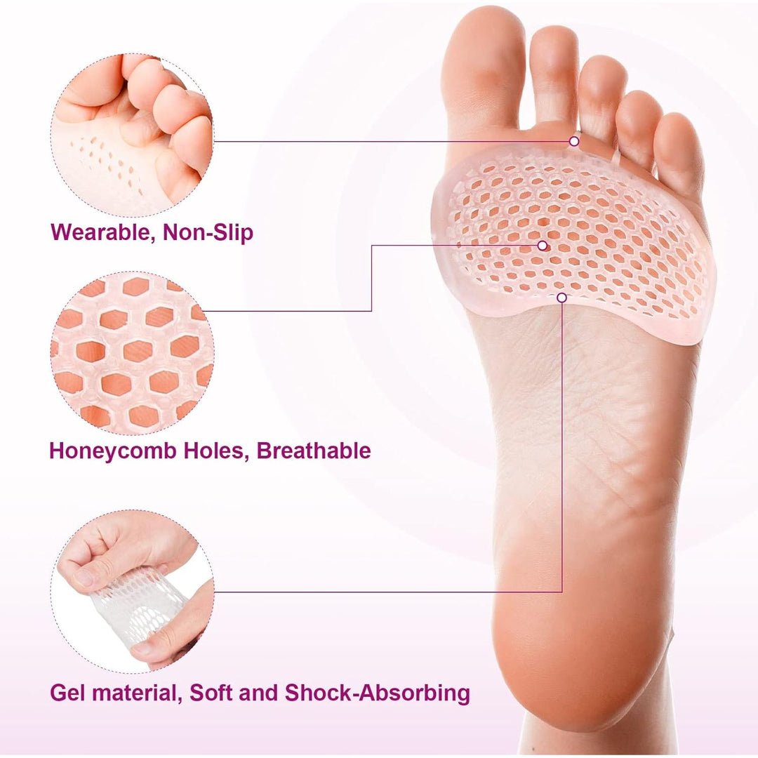 Metatarsal Pads for Women 6 pack, Upgrade Ball of Foot Cushion, Metatarsal Foot Pads for Pain Relief, Soft Forefoot Pad Foot Gel Pads Shoe Pads - Just Closeouts Canada Inc.