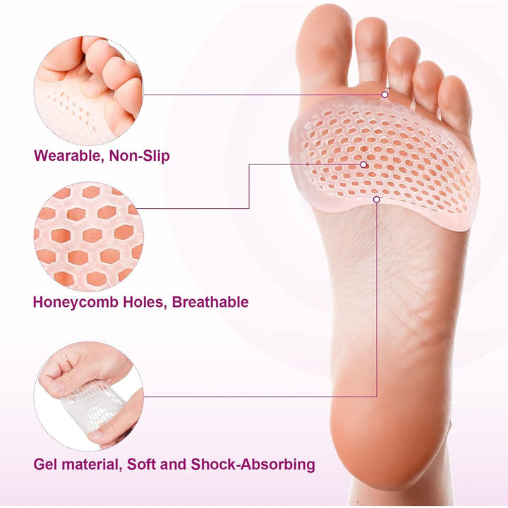 Metatarsal Pads for Women 6 pack, Upgrade Ball of Foot Cushion, Metatarsal Foot Pads for Pain Relief, Soft Forefoot Pad Foot Gel Pads Shoe Pads - Just Closeouts Canada Inc.