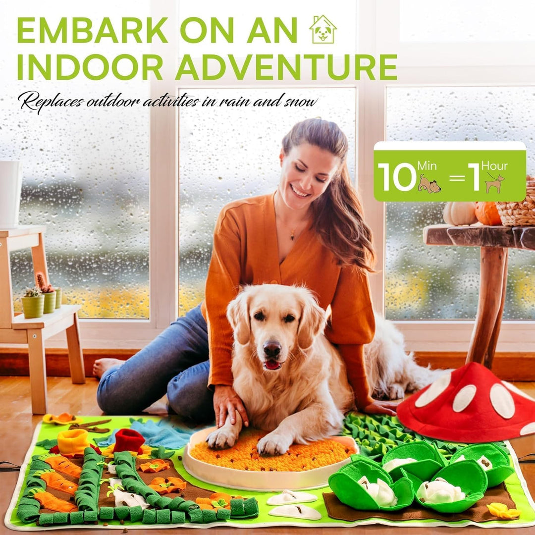 Mewoo Snuffle Mat for Dogs Large Breed, 40''x27.5'' Sniff Mat for Dogs, Dog Sniffing Mat Large Breed with Squeaky, Dog Snuffle Enrichment Puzzle Interactive Dog Toys for Boredom Large Breed Dogs - Just Closeouts Canada Inc.