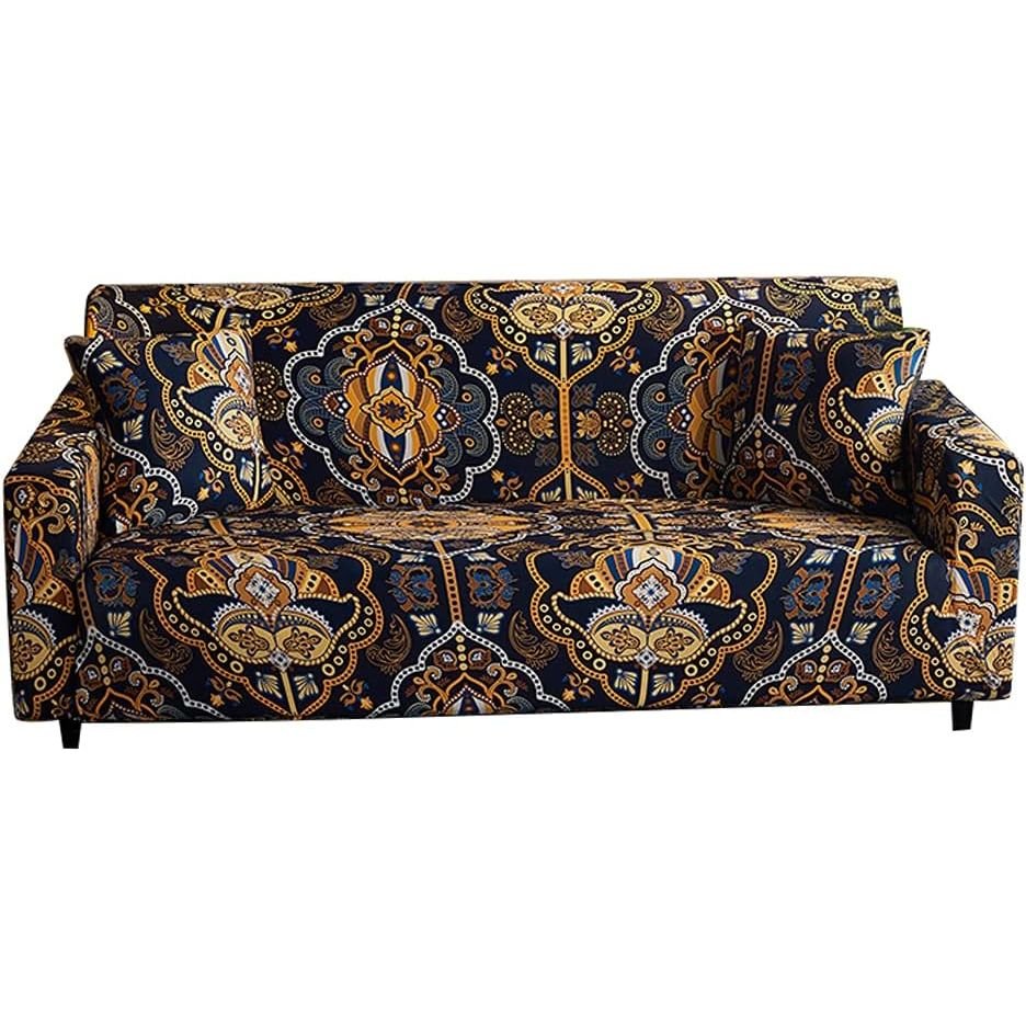 MIDODO Printed Couch Cover Stretch Sofa Covers Patterned Loveseat Slipcovers for 2 Seater Cushion Couch Love Seat Set (AJN, 2 Seater/Loveseat) - Just Closeouts Canada Inc.