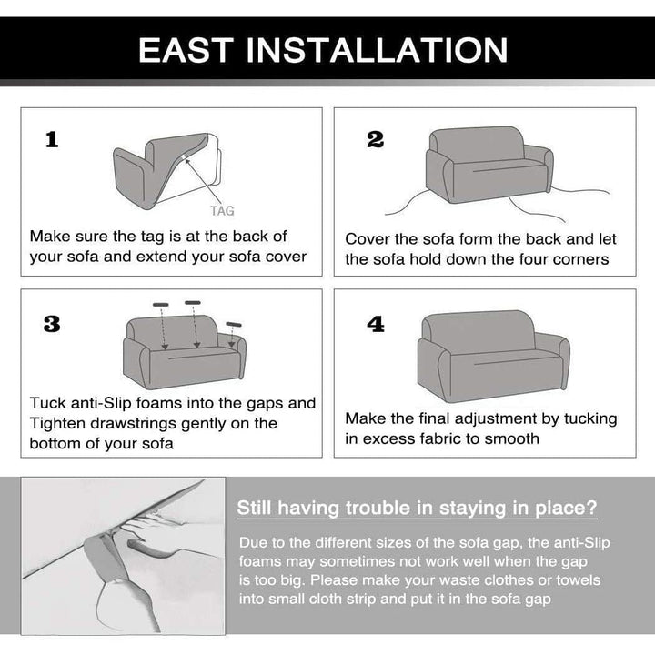 MIDODO Printed Couch Cover Stretch Sofa Covers Patterned Loveseat Slipcovers for 2 Seater Cushion Couch Love Seat Set (AJN, 2 Seater/Loveseat) - Just Closeouts Canada Inc.