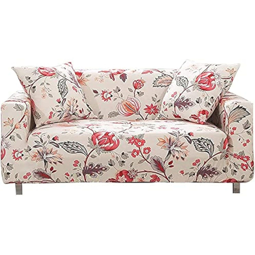 MIDODO Printed Couch Cover Stretch Sofa Covers Patterned Loveseat Slipcovers for 2 Seater Cushion Couch Love Seat Set (QAN, 2 Seater/Loveseat) - Just Closeouts Canada Inc.