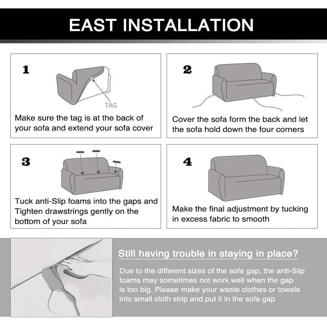 MIDODO Printed Couch Cover Stretch Sofa Covers Patterned Sofas Seater Slipcovers for 4 Cushion Couch Set (LY, 4 Seater/Large 3 Seater) - Just Closeouts Canada Inc.