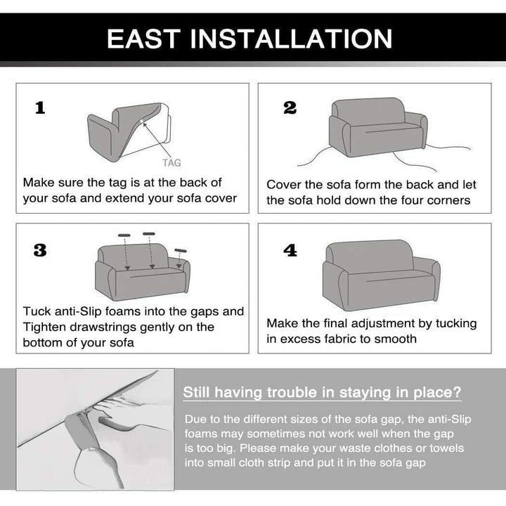 MIDODO Printed Couch Cover Stretch Sofa Covers Patterned Sofas Seater Slipcovers for 4 Cushion Couch Set (LY, 4 Seater/Large 3 Seater) - Just Closeouts Canada Inc.