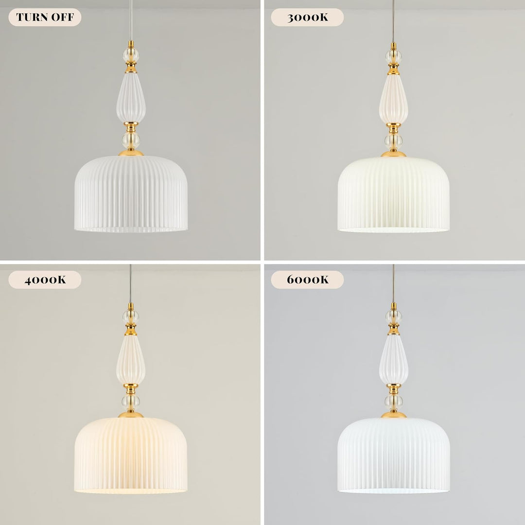 Milk Glass Pendant Lights Modern White Pendant Lights Kitchen Island Vintage Adjustable Hanging Lamp for Dining Room Bedroom Foyer Kitchen Sink - Just Closeouts Canada Inc.X004CWSTBF