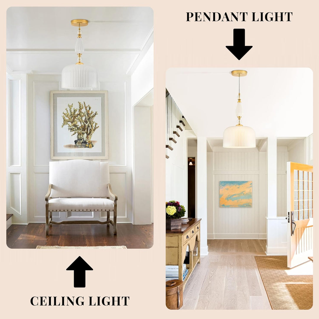 Milk Glass Pendant Lights Modern White Pendant Lights Kitchen Island Vintage Adjustable Hanging Lamp for Dining Room Bedroom Foyer Kitchen Sink - Just Closeouts Canada Inc.X004CWSTBF