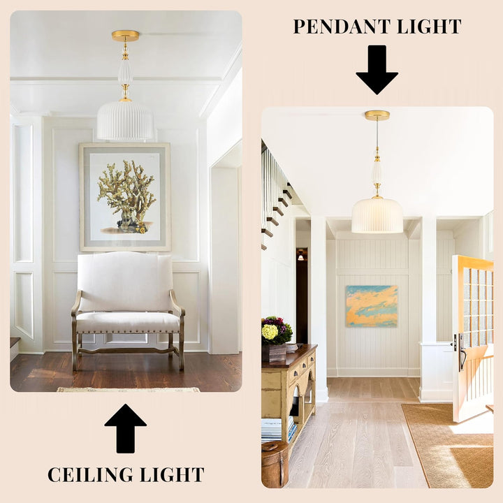 Milk Glass Pendant Lights Modern White Pendant Lights Kitchen Island Vintage Adjustable Hanging Lamp for Dining Room Bedroom Foyer Kitchen Sink - Just Closeouts Canada Inc.X004CWSTBF