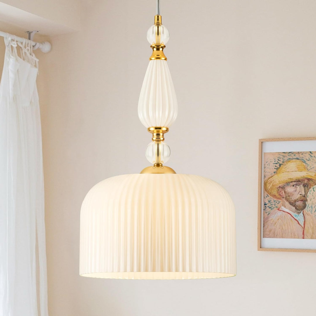 Milk Glass Pendant Lights Modern White Pendant Lights Kitchen Island Vintage Adjustable Hanging Lamp for Dining Room Bedroom Foyer Kitchen Sink - Just Closeouts Canada Inc.X004CWSTBF