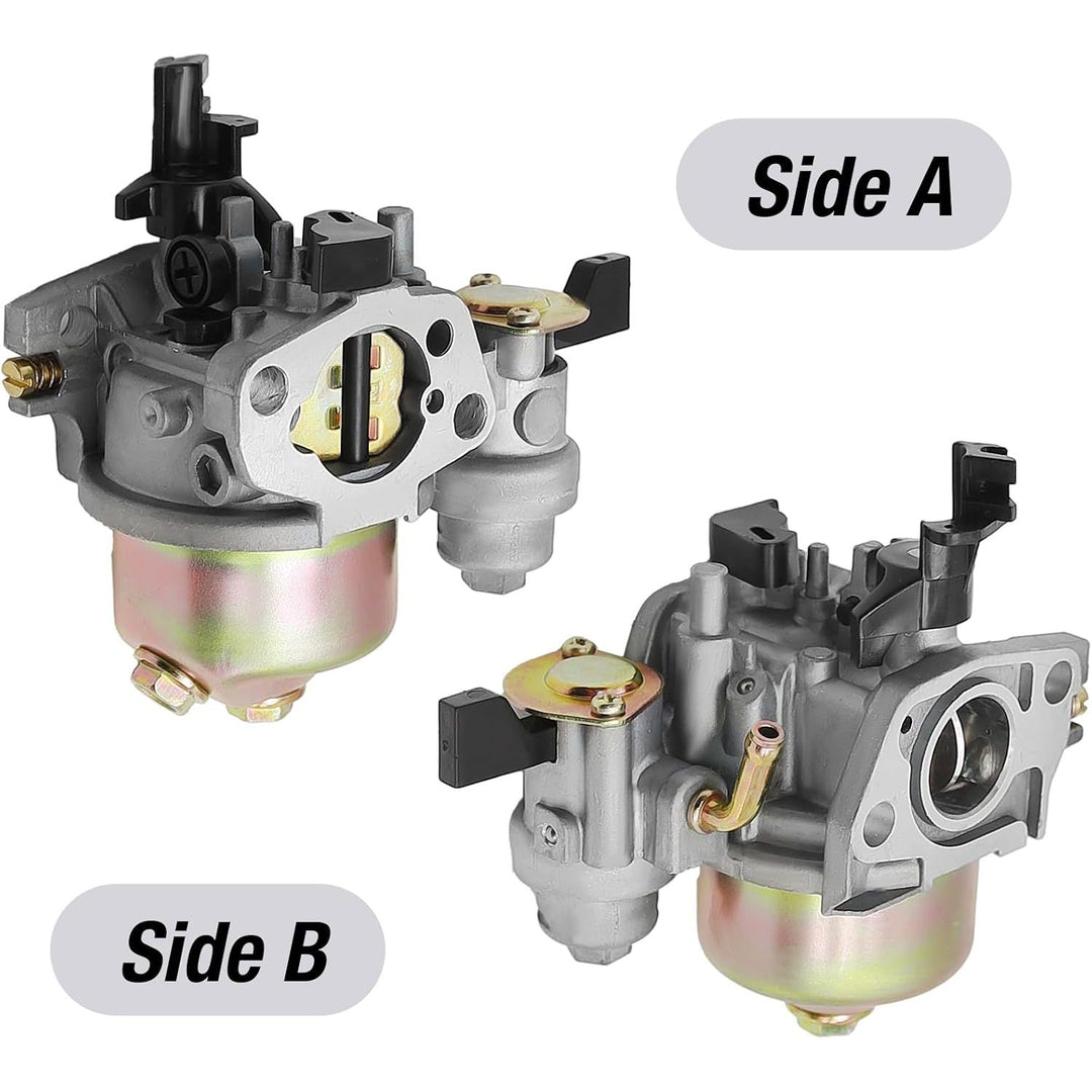 Carburetor side A and B views