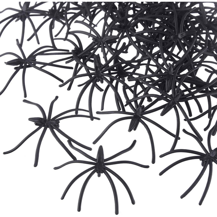 Mini Black Plastic Halloween Spiders, 100-Pack - Just Closeouts Canada Inc.