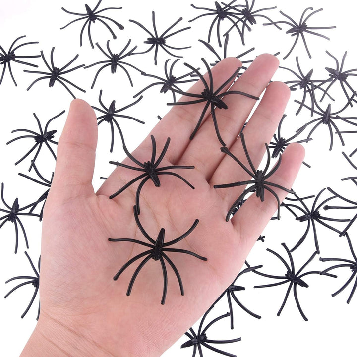 Mini Black Plastic Halloween Spiders, 100-Pack - Just Closeouts Canada Inc.