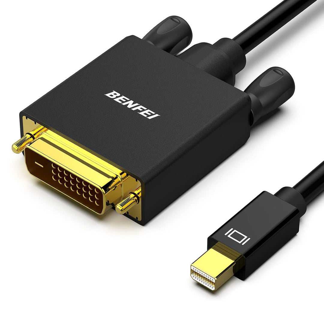 Mini Displayport to DVI Cable, Mini DP to DVI 1.83M Cable Male to Male Gold-Plated Cord for MacBook, iMac(LG51) Surface Pro and Laptop - Just Closeouts Canada Inc.000108black