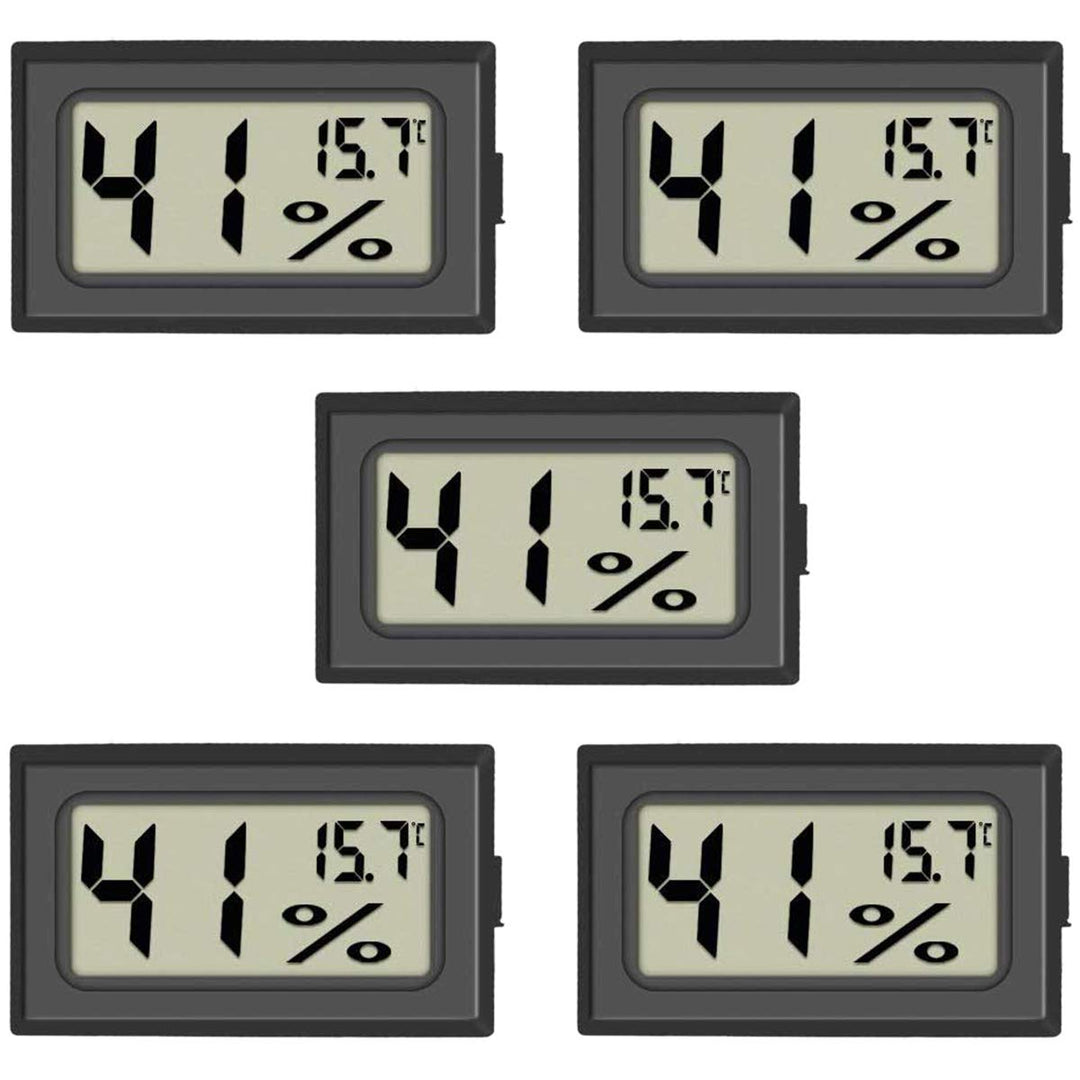 Mini Hygrometer, 5 - Pack Small Thermometer Hygrometer Digital LCD Monitor Indoor Outdoor Humidity Meter Gauge for Humidifiers Dehumidifiers Humidors Greenhouse Basement Babyroom, Measure in Celsius - Just Closeouts Canada Inc.X003X7M4XT