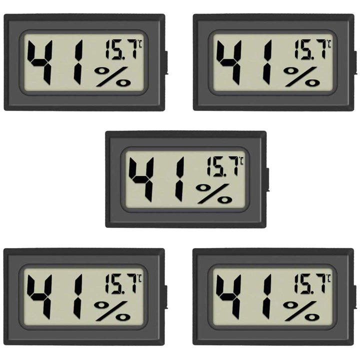 Mini Hygrometer, 5 - Pack Small Thermometer Hygrometer Digital LCD Monitor Indoor Outdoor Humidity Meter Gauge for Humidifiers Dehumidifiers Humidors Greenhouse Basement Babyroom, Measure in Celsius - Just Closeouts Canada Inc.X003X7M4XT