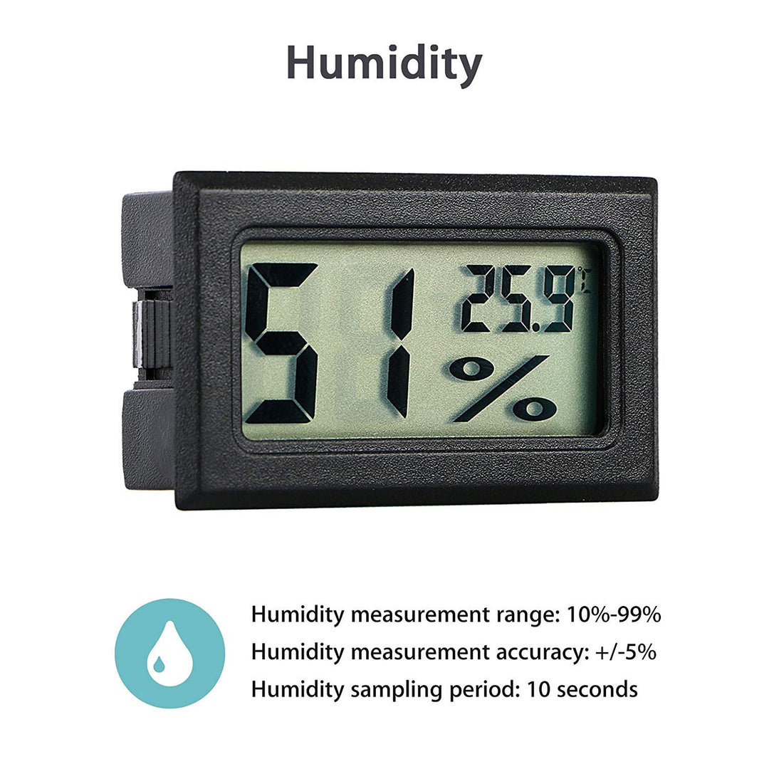 Mini Hygrometer, 5 - Pack Small Thermometer Hygrometer Digital LCD Monitor Indoor Outdoor Humidity Meter Gauge for Humidifiers Dehumidifiers Humidors Greenhouse Basement Babyroom, Measure in Celsius - Just Closeouts Canada Inc.X003X7M4XT