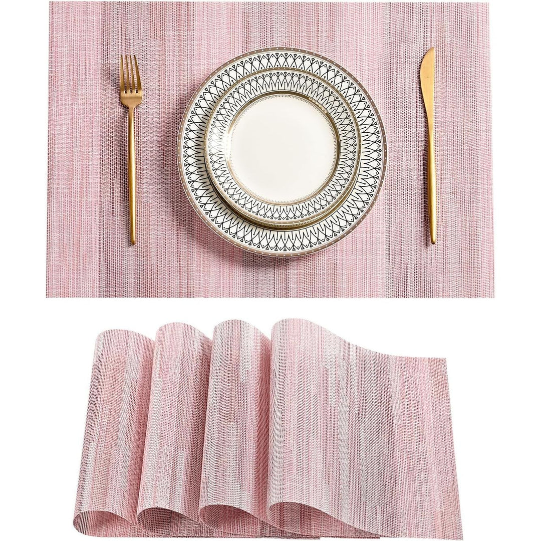 Misty Rose Woven Placemats, Set of 4 - Just Closeouts Canada Inc.