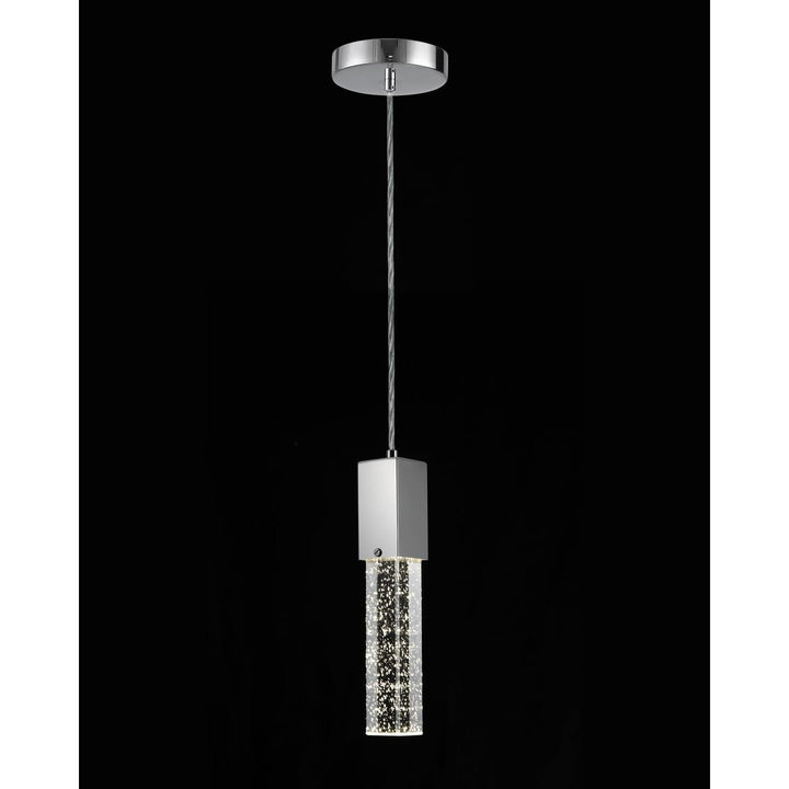 Modern Crystal Pendant Lights for Kitchen Island, Silver Chrome Pendant Light Fixtures 1 - Light, Bubble Crystal Pendant Lighting for Bar Over Sink, GU10 Base (Bulb Not Included) - Just Closeouts Canada Inc.