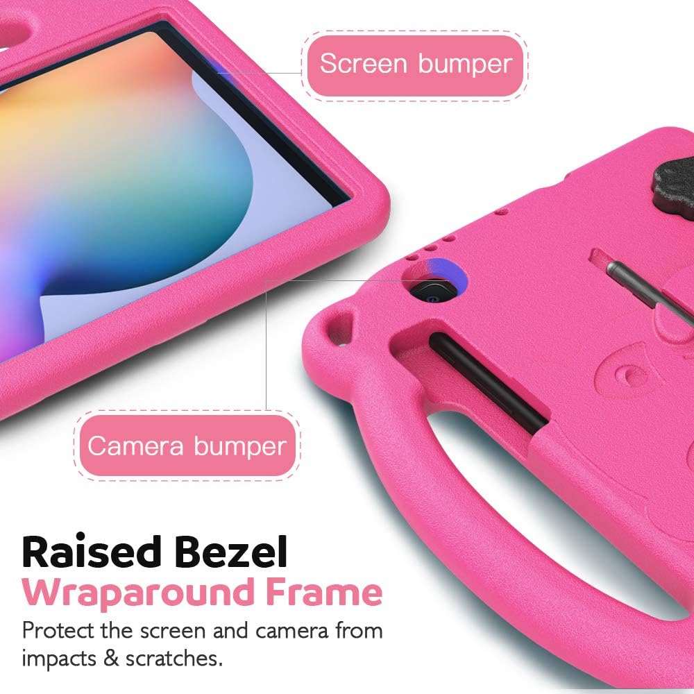 MoKo Kids Case for Samsung Galaxy Tab S6 Lite 10.4 Inch 2024/2022/2020 (Model: SM - P620/P625/P613/P619/P610/P615/P617),EVA Foam Kids - Friendly Carrying Case with Hand - Grip & Stand & Pen Holder, Magenta - Just Closeouts Canada Inc.