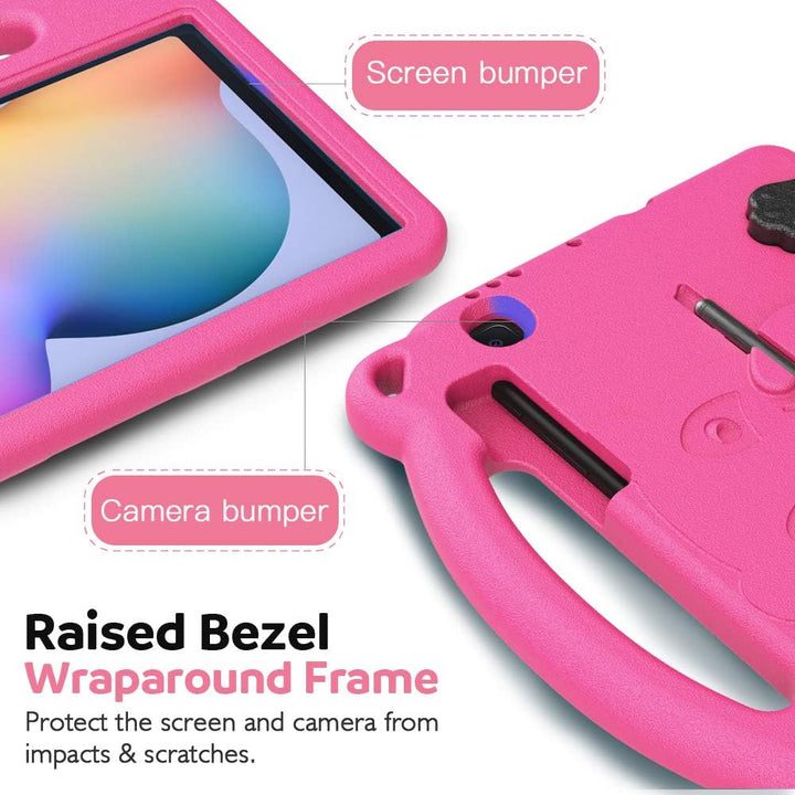 MoKo Kids Case for Samsung Galaxy Tab S6 Lite 10.4 Inch 2024/2022/2020 (Model: SM - P620/P625/P613/P619/P610/P615/P617),EVA Foam Kids - Friendly Carrying Case with Hand - Grip & Stand & Pen Holder, Magenta - Just Closeouts Canada Inc.
