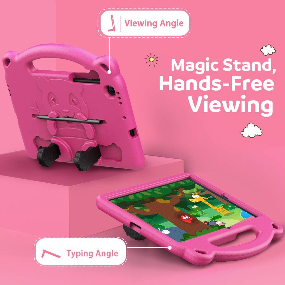 MoKo Kids Case for Samsung Galaxy Tab S6 Lite 10.4 Inch 2024/2022/2020 (Model: SM - P620/P625/P613/P619/P610/P615/P617),EVA Foam Kids - Friendly Carrying Case with Hand - Grip & Stand & Pen Holder, Magenta - Just Closeouts Canada Inc.