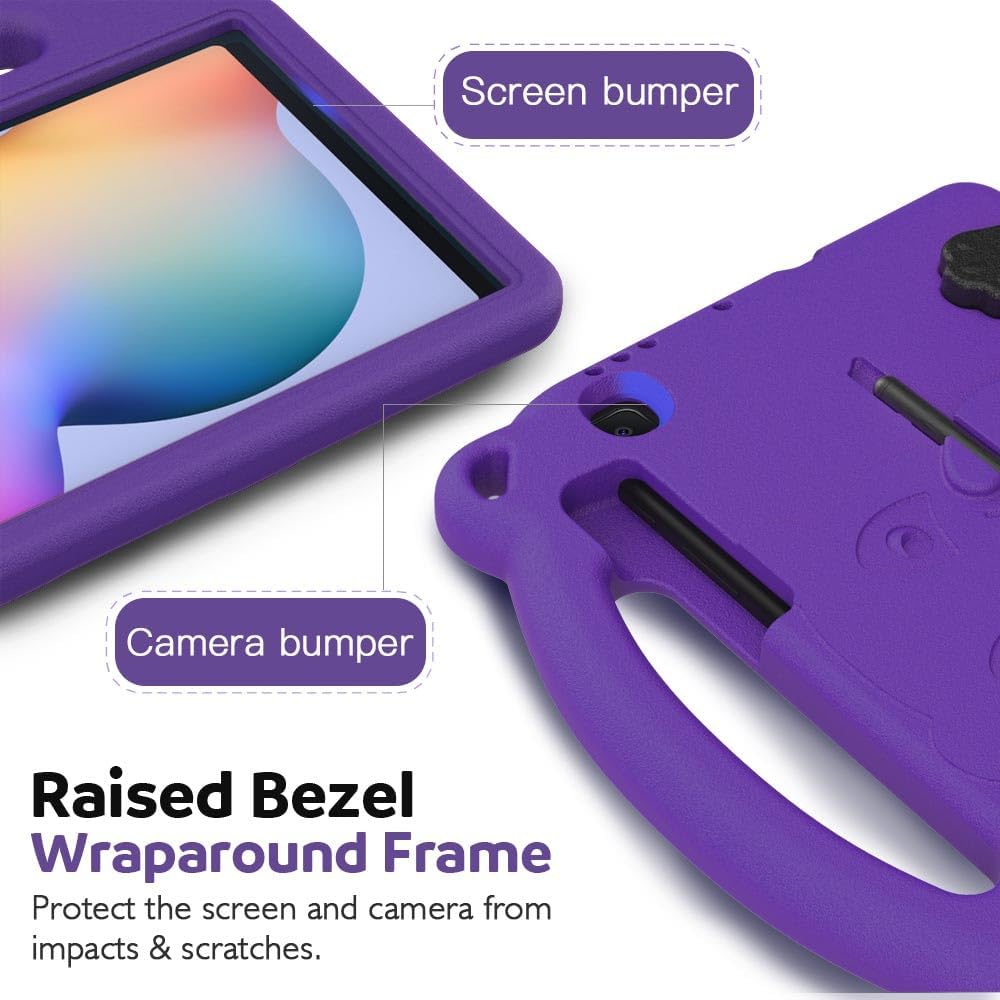 MoKo Kids Case for Samsung Galaxy Tab S6 Lite 10.4 Inch 2024/2022/2020 (Model: SM - P620/P625/P613/P619/P610/P615/P617),EVA Foam Kids - Friendly Carrying Case with Hand - Grip & Stand & Pen Holder, Purple - Just Closeouts Canada Inc.