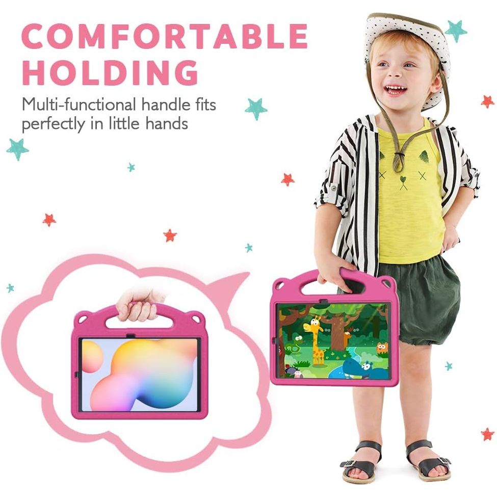 MoKo Kids Case for Samsung Galaxy Tab S6 Lite 10.4 Inch 2024/2022/2020 (Model: SM - P620/P625/P613/P619/P610/P615/P617),EVA Foam Kids - Friendly Carrying Case with Hand - Grip & Stand & Pen Holder, Magenta - Just Closeouts Canada Inc.