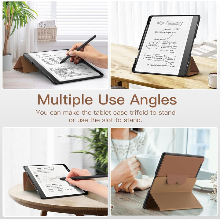 MoKo Stand Case for Kindle Scribe (2024/2022 Released) - Premium Leather Trifold Stand Cover with Pen Holder, Auto Sleep/Wake for 10.2" Amazon Kindle Scribe 2024/2022, Brown - Just Closeouts Canada Inc.