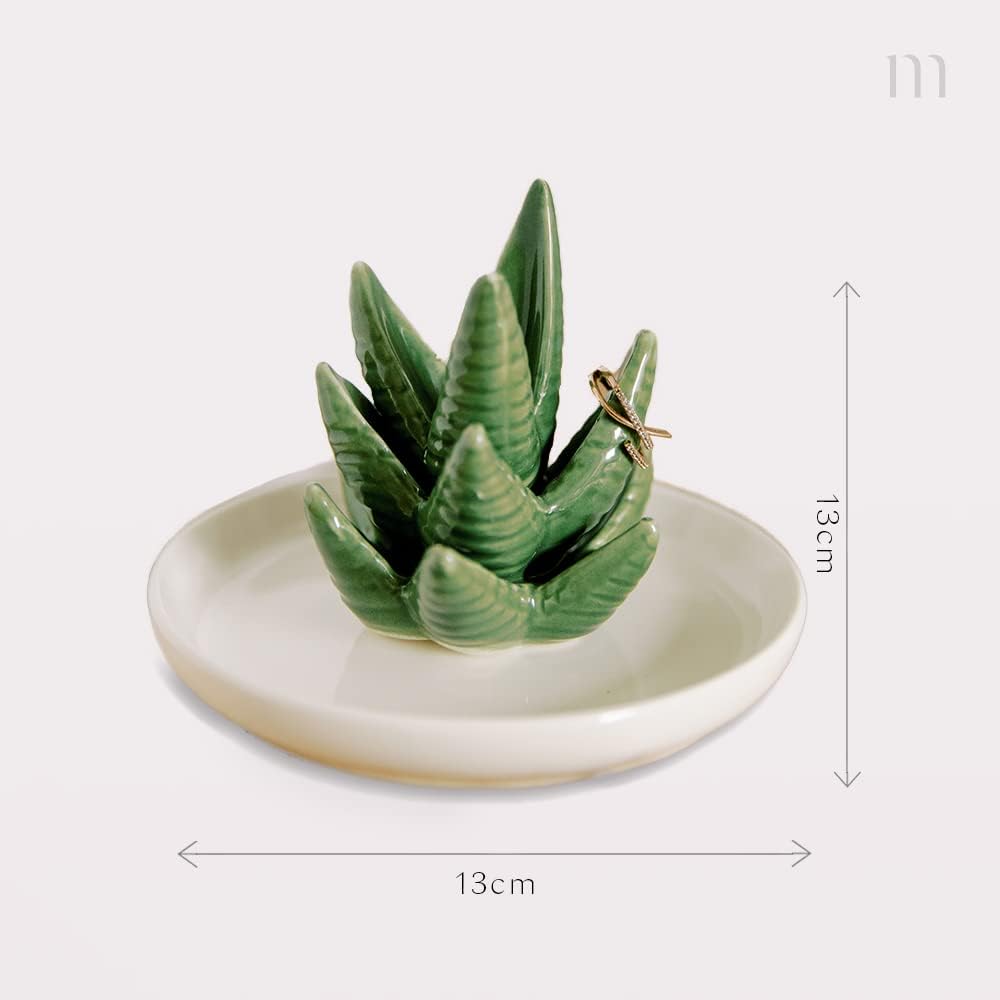 Mono living Ceramic Aloe Cactus Ring Holder Dish, Birthday Gifts for Women Her Teen Girls, Jewellery Tray Organizer, Cool Wall Bedroom Aesthetic Western Decor, Thanksgiving Christmas, Trinket Rack - Just Closeouts Canada Inc.