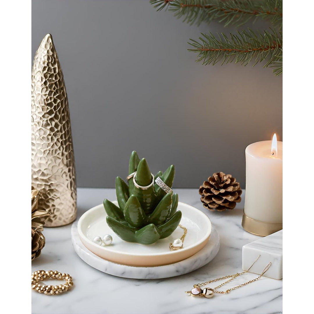 Mono living Ceramic Aloe Cactus Ring Holder Dish, Birthday Gifts for Women Her Teen Girls, Jewellery Tray Organizer, Cool Wall Bedroom Aesthetic Western Decor, Thanksgiving Christmas, Trinket Rack - Just Closeouts Canada Inc.