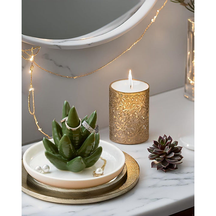 Mono living Ceramic Aloe Cactus Ring Holder Dish, Birthday Gifts for Women Her Teen Girls, Jewellery Tray Organizer, Cool Wall Bedroom Aesthetic Western Decor, Thanksgiving Christmas, Trinket Rack - Just Closeouts Canada Inc.