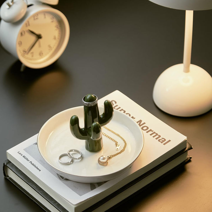 Mono living Ceramic Cactus Ring Holder Dish, Birthday Gifts for Women Her Teen Girls, Jewellery Tray Organizer, Cool Wall Bedroom Aesthetic Western Decor, Thanksgiving Christmas, Trinket Rack - Just Closeouts Canada Inc.