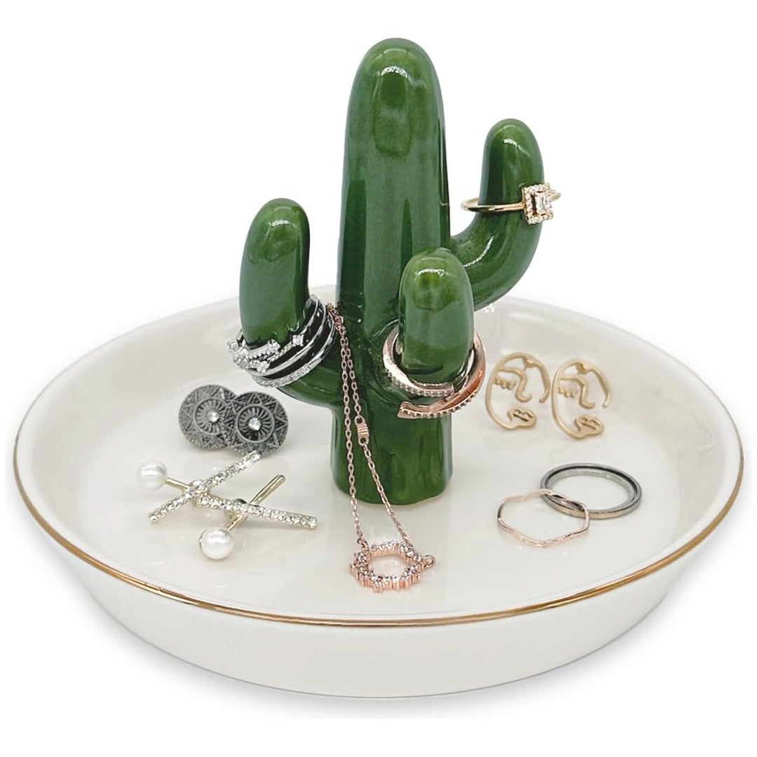 Mono living Ceramic Cactus Ring Holder Dish, Birthday Gifts for Women Her Teen Girls, Jewellery Tray Organizer, Cool Wall Bedroom Aesthetic Western Decor, Thanksgiving Christmas, Trinket Rack - Just Closeouts Canada Inc.