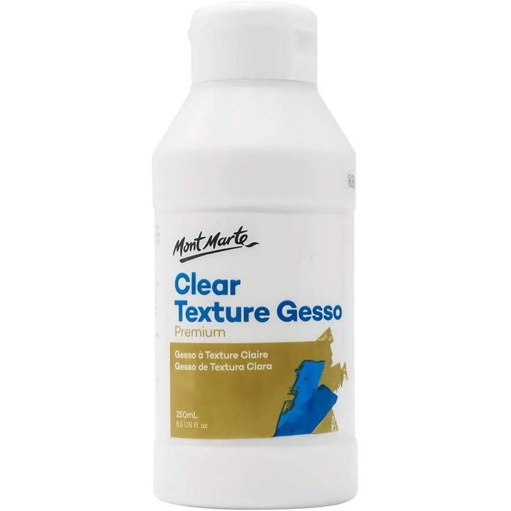 Mont Marte Premium Clear Texture Gesso 8.4oz (250ml), Suitable for Acrylic Paint, Oil Paint, Colour Pencils, Pastels, Graphite and Charcoal - Just Closeouts Canada Inc.