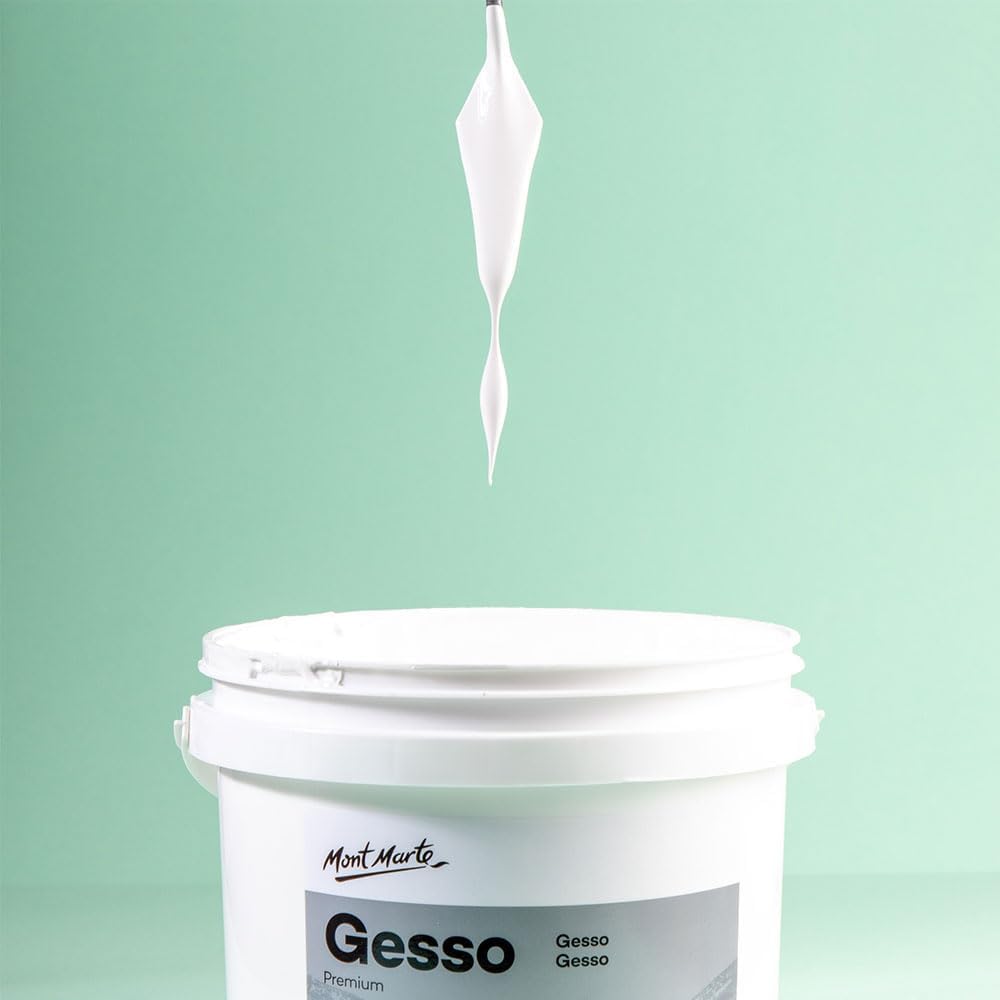 Mont Marte Premium Gesso Universal Primer 1.89L (64oz), Suitable for Acrylic Paint, Oil Paint, Colour Pencils, Pastels, Graphite and Charcoal - Just Closeouts Canada Inc.