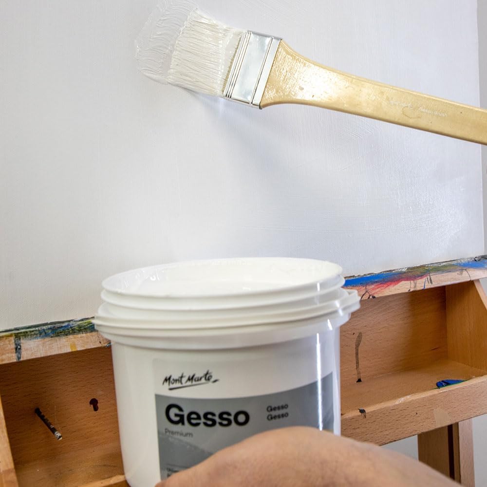 Mont Marte Premium Gesso Universal Primer 1.89L (64oz), Suitable for Acrylic Paint, Oil Paint, Colour Pencils, Pastels, Graphite and Charcoal - Just Closeouts Canada Inc.
