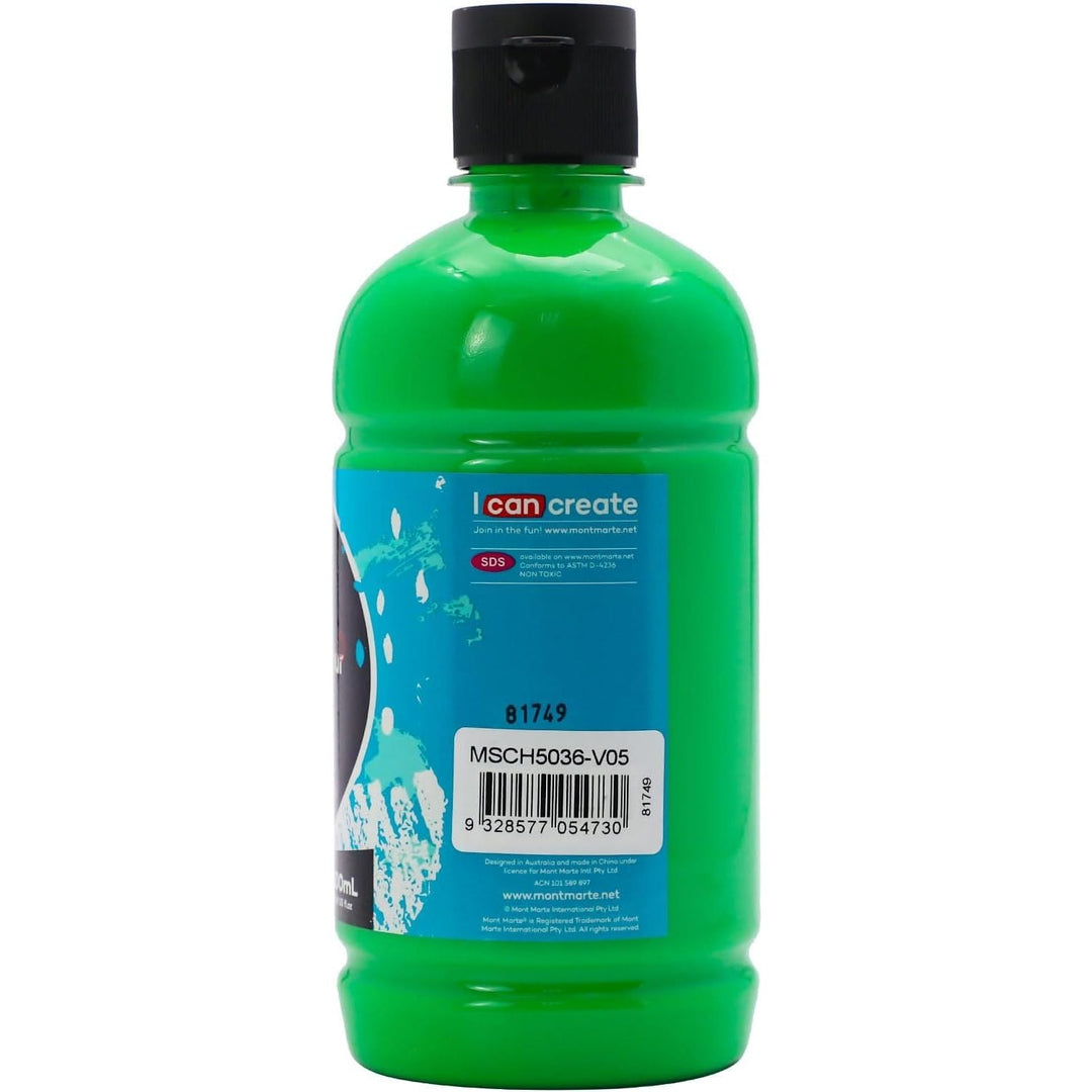 Mont Marte Signature Monastral Green Acrylic Paint, 16.9oz (500ml), Semi - Matte Finish, Suitable for Canvas, Wood, Fabric, Leather, Cardboard, Paper, MDF and Crafts - Just Closeouts Canada Inc.