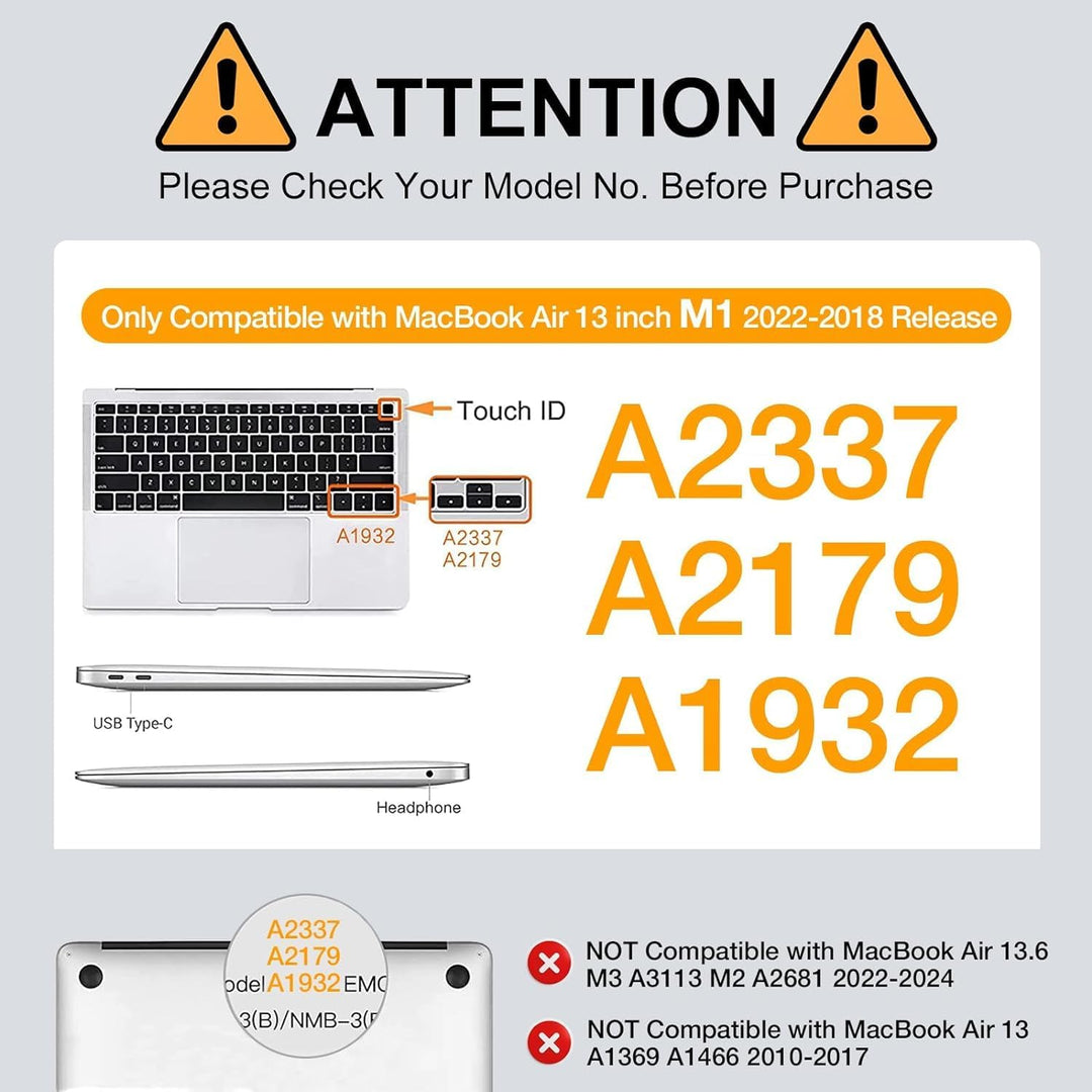 MOSISO Compatible with MacBook Air 13 inch Case 2022, 2021 - 2018 Release A2337 M1 A2179 A1932, Plastic Hard Shell&Keyboard Cover&Screen Film&Storage Bag for MacBook Air 13.3 inch Case, Baby Blue - Just Closeouts Canada Inc.