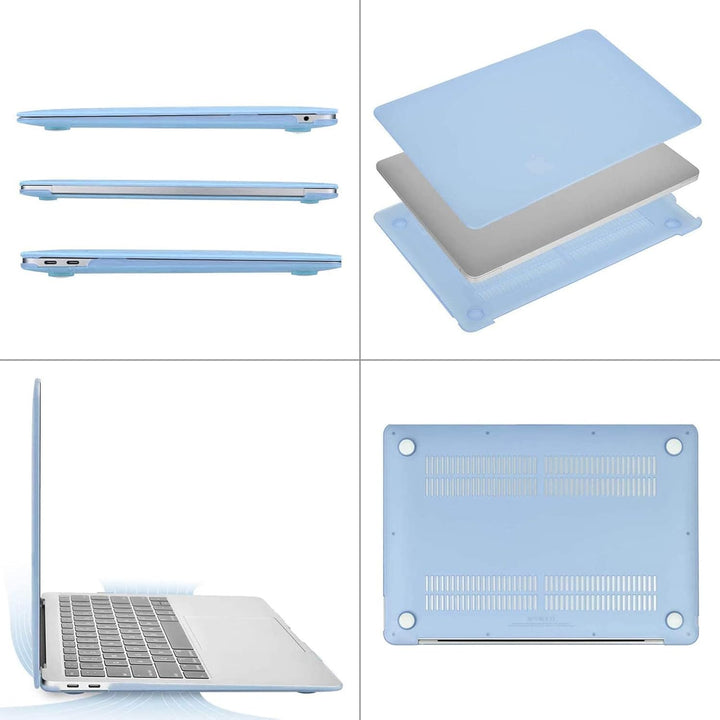 MOSISO Compatible with MacBook Air 13 inch Case 2022, 2021 - 2018 Release A2337 M1 A2179 A1932, Plastic Hard Shell&Keyboard Cover&Screen Film&Storage Bag for MacBook Air 13.3 inch Case, Baby Blue - Just Closeouts Canada Inc.