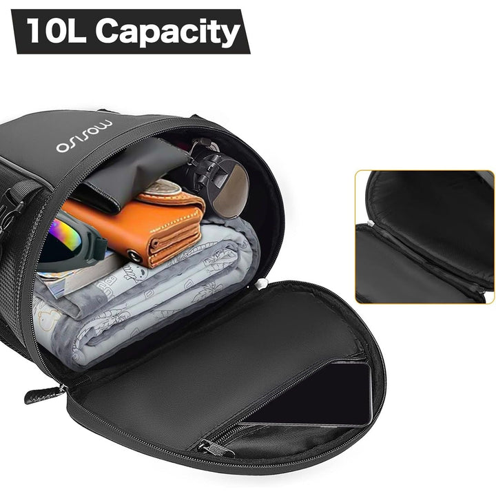 Motorcycle Tail Bag Multifunctional Waterproof Polyester Storage Saddle Bag, 10L Outdoor Sports Motorbike Rear Seat Light Tank Bag Tool Carry Bag with Shoulder Strap, Black - Just Closeouts Canada Inc.X004BT0GKV