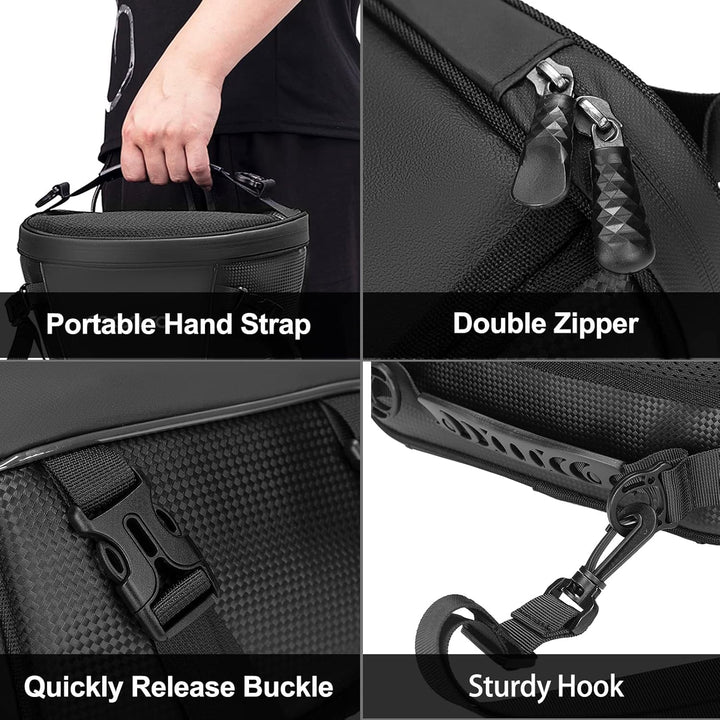 Motorcycle Tail Bag Multifunctional Waterproof Polyester Storage Saddle Bag, 10L Outdoor Sports Motorbike Rear Seat Light Tank Bag Tool Carry Bag with Shoulder Strap, Black - Just Closeouts Canada Inc.X004BT0GKV