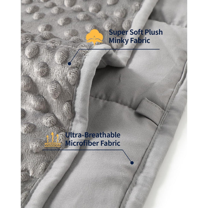 Mr. Sandman Weighted Blanket with Minky Dots, Cooling Heavy Blanket, Soft and Cozy Weighted Throw for Sleeping and Calm,36 x 48in,5lbs,Grey - Just Closeouts Canada Inc.