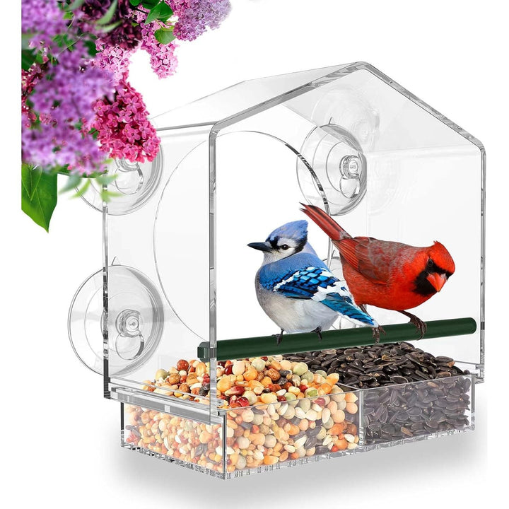 Mrcrafts Window Bird Feeder for Outside with Strong Suction Cups, Fits for Cardinals, Finches, Chickadees etc.… - Just Closeouts Canada Inc.
